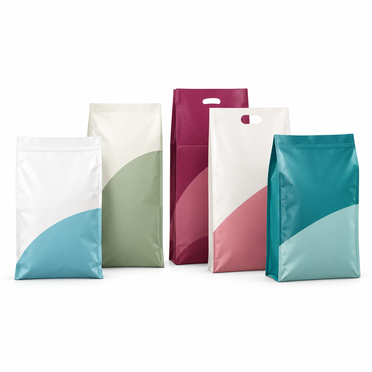 Unbranded cat litter bags on white background