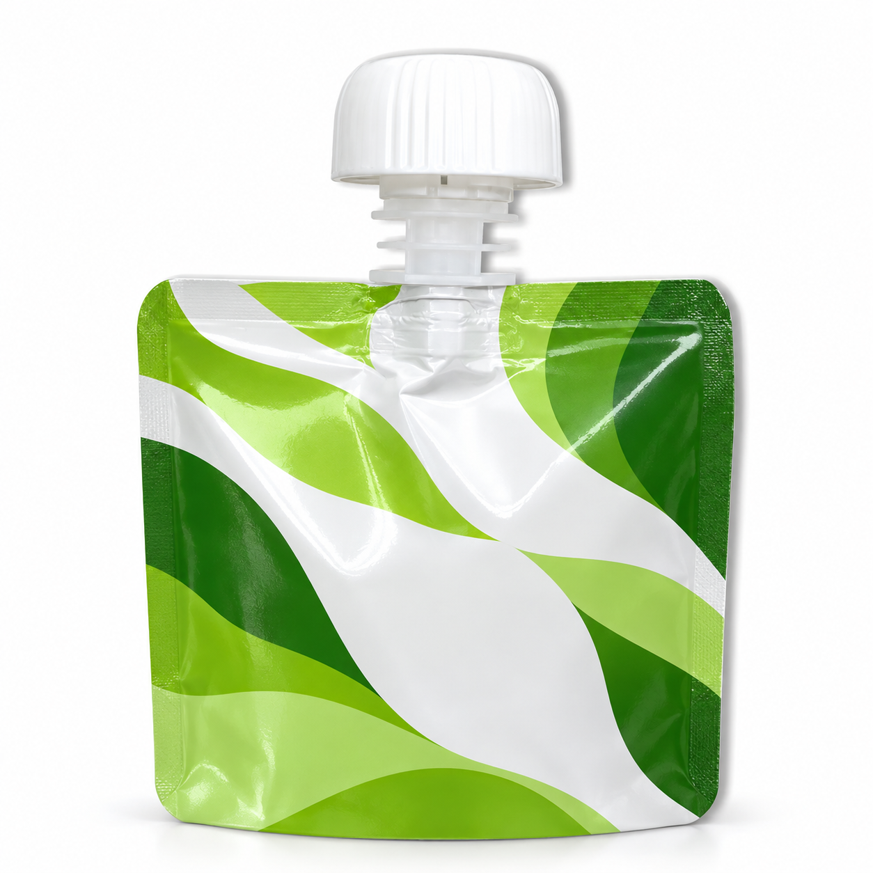 Unbranded spout pouch on white background